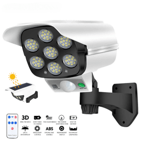 Projecteur Mural A Energie Solaire En Forme De Camera Avec Détecteur De Mouvement Et Télécommande JLP-2178